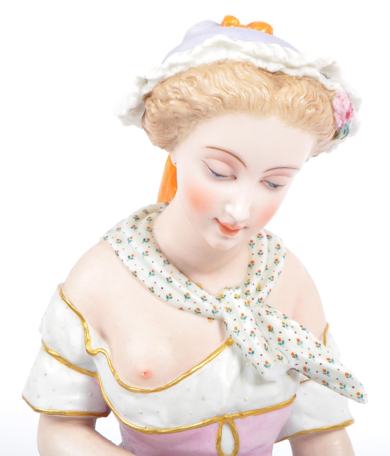 PORCELAIN FIGURINE OF LADY WITH GOAT IN THE STYLE OF CAPODIMONTE - Bild 3 aus 5