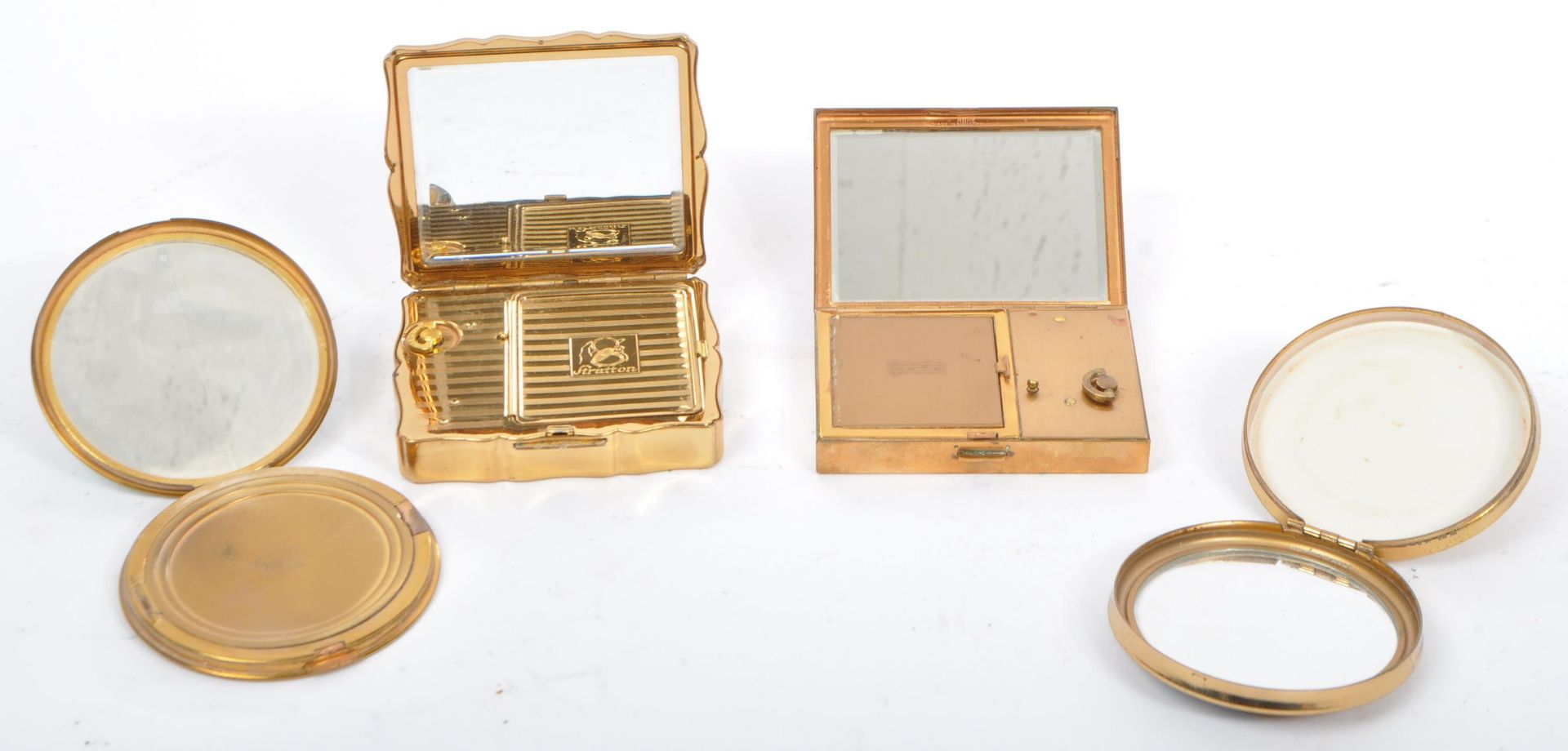 FOUR VINTAGE COMPACTS - ADME - VOGUE - STRATTON - MUSICAL