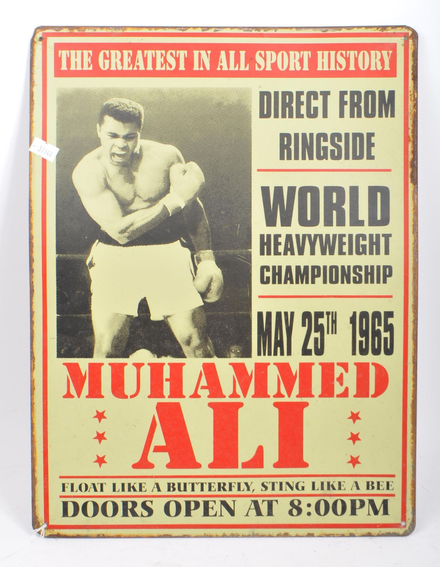 VINTAGE MID 20TH CENTURY ADERTISING MUHAMMED ALI SIGN