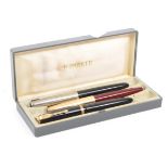 THREE PARKER FOUNTAIN PENS - 14CT GOLD NIBS