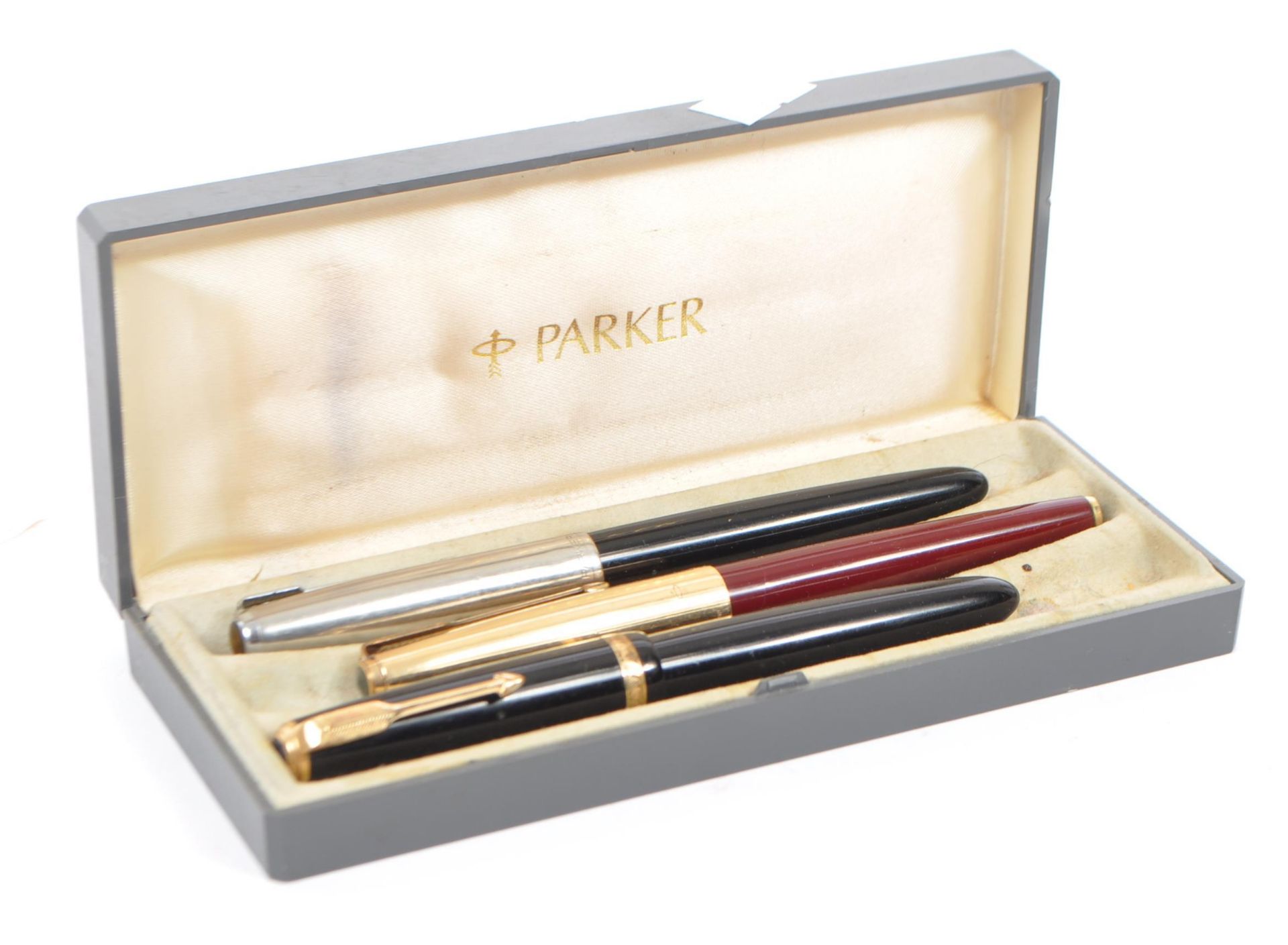 THREE PARKER FOUNTAIN PENS - 14CT GOLD NIBS