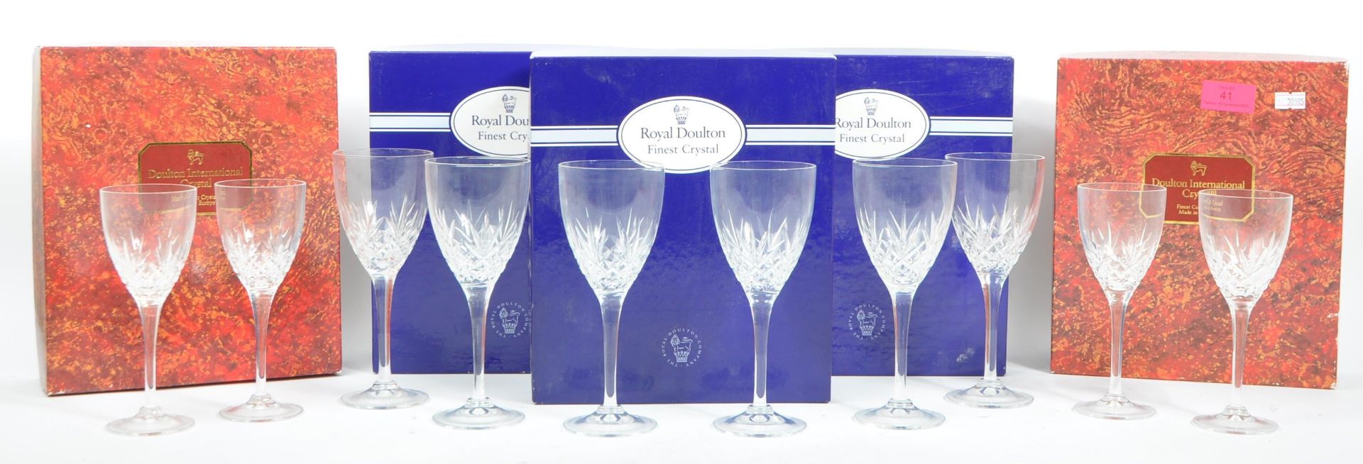 COLLECTION OF ROYAL DOULTON CRYSTAL DRINKING GLASS SETS