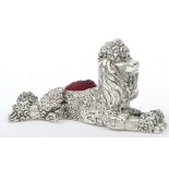 SILVER PLATED POODLE DOG PIN CUSHIONS