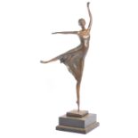 20TH CENTURY MODERNIST BALLERINA BRONZE SCULPTURE