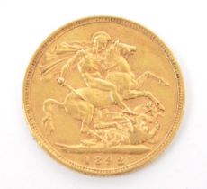 1892 QUEEN VICTORIA 22CT GOLD FULL SOVEREIGN COIN