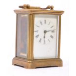 EARLY 20TH CENTURY FRENCH BRASS CASED CARRIAGE CLOCK