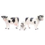 COLLECTION OF MELBA WARE FRIESIAN BULL COW AND CALF FIGURINES