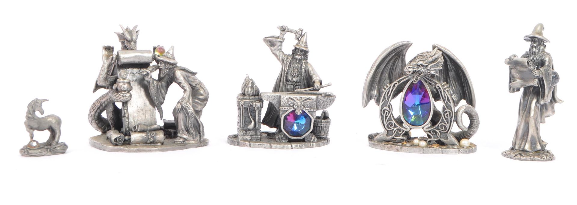 FIVE PEWTER TOLKIEN FIGURINES BY WAPW / SC WARD & SC RILEY