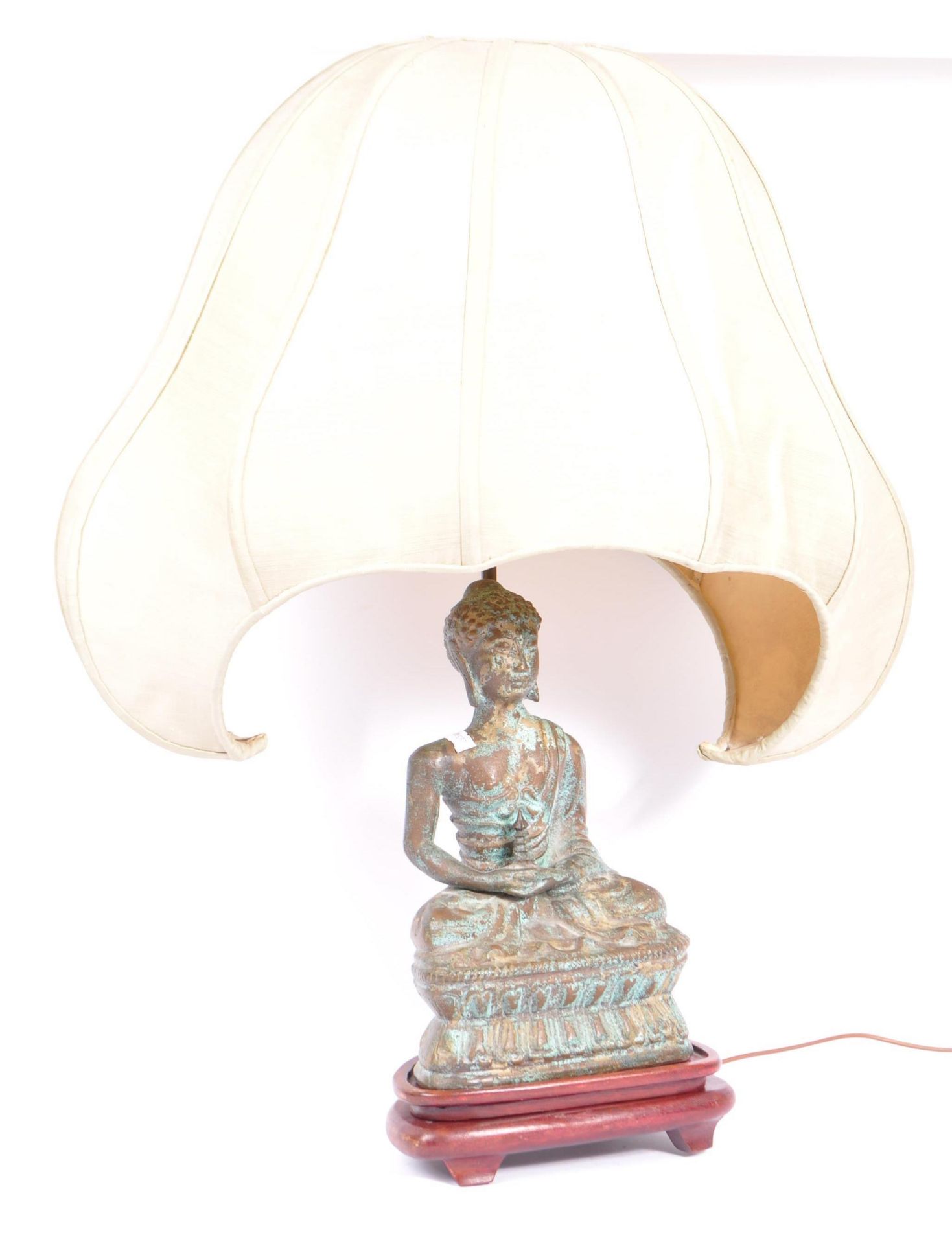 VINTAGE 20TH CENTURY BRONZE BUDDHA FIGURE LAMP