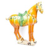 LARGE 20TH CENTURY REPRODUCTION TANG DYNASTY CERAMIC HORSE