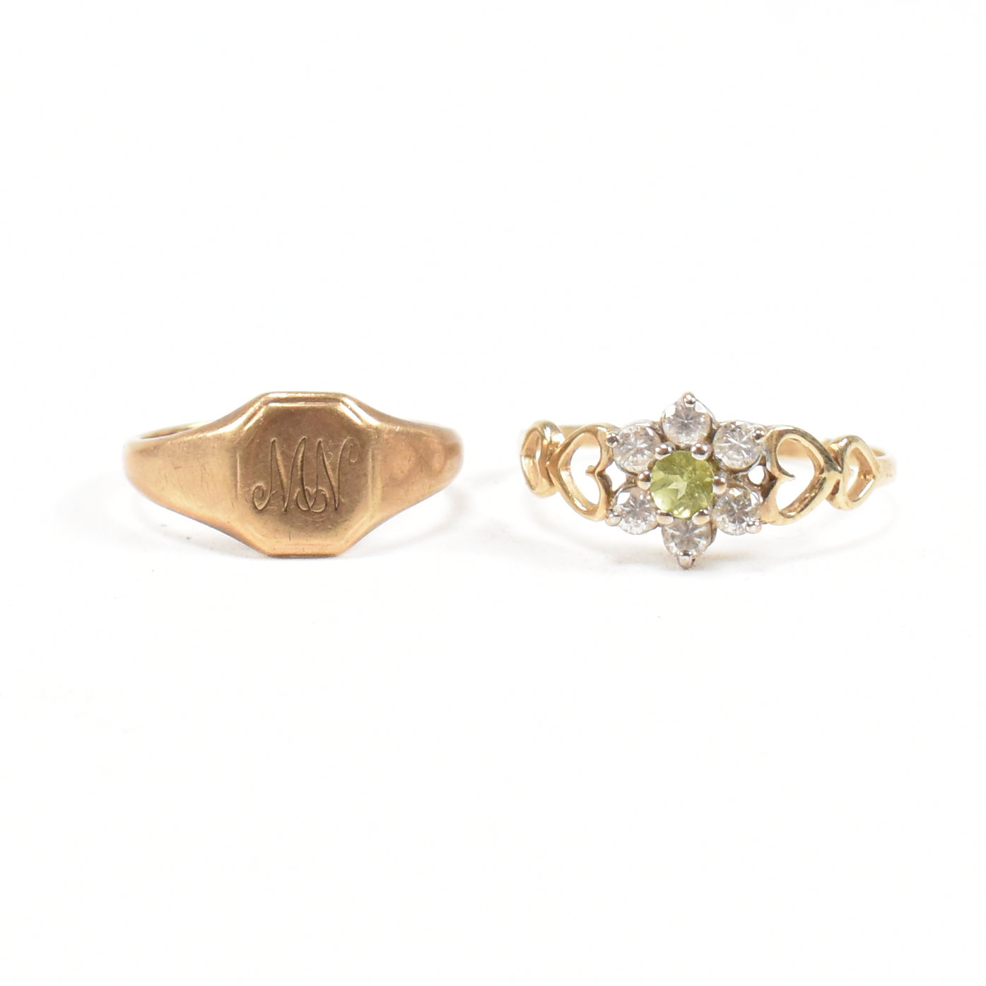 VINTAGE HALLMARKED 9CT GOLD SINGET & CLUSTER RING - Image 2 of 9