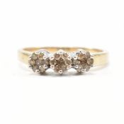 HALLMARKED 9CT GOLD & DIAMOND CLUSTER RING