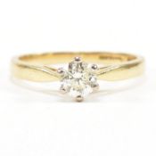 HALLMARKED 18CT GOLD & DIAMOND SOLITAIRE RING