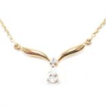 HALLMARKED 9CT GOLD & CZ PENDANT NECKLACE