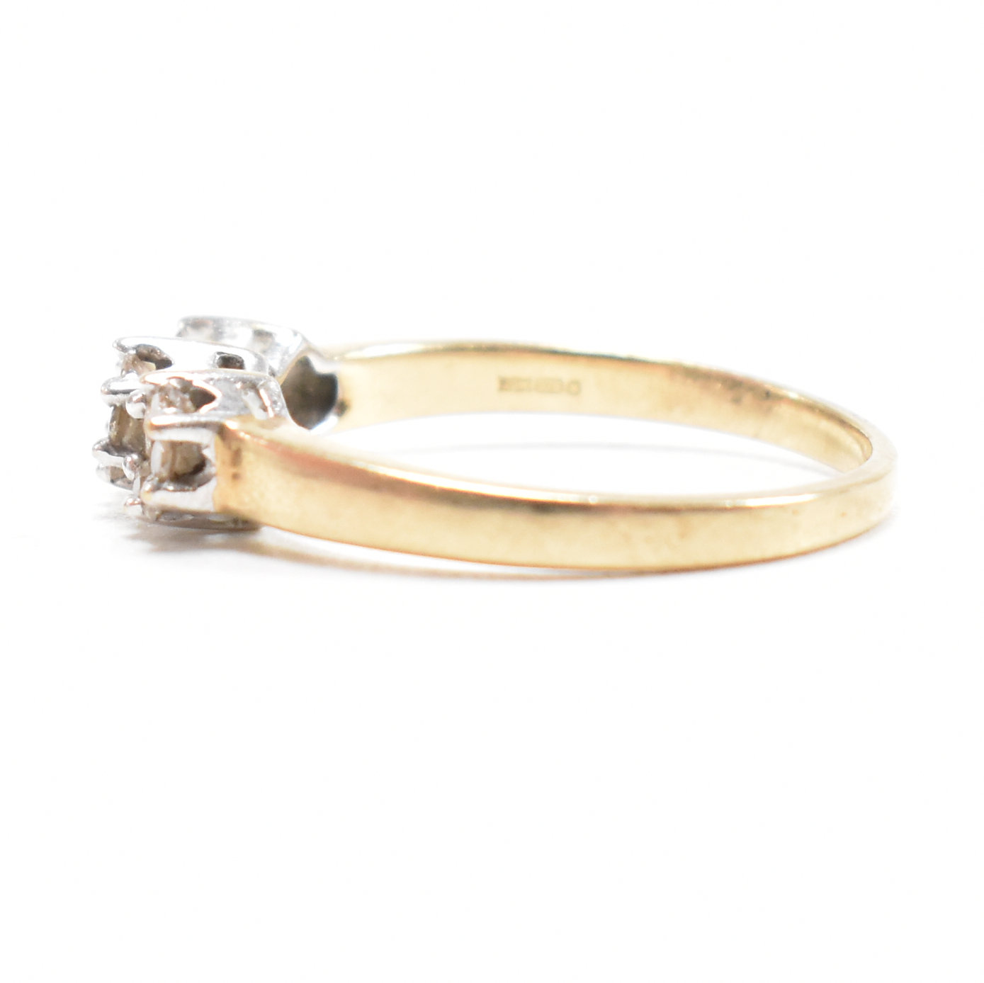 HALLMARKED 9CT GOLD & DIAMOND CLUSTER RING - Image 4 of 8