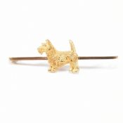 9CT GOLD SCOTTIE DOG KNIFE BAR BROOCH