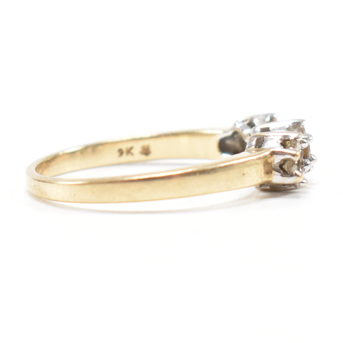 HALLMARKED 9CT GOLD & DIAMOND CLUSTER RING - Image 3 of 8
