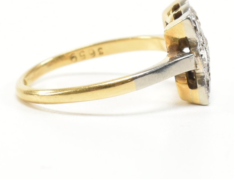 VINTAGE 18CT GOLD PLATINUM & DIAMOND CLUSTER RING - Image 5 of 11