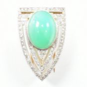 1930S ART DECO DIAMOND & CHALCEDONY DRESS CLIP