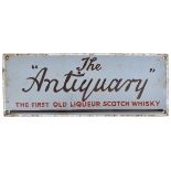 THE ANTIQUARY - POINT OF SALE ENAMEL ADVERTISING SIGN