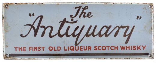 THE ANTIQUARY - POINT OF SALE ENAMEL ADVERTISING SIGN