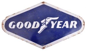 GOODYEAR - MOTORING INTEREST - POINT OF SALE ENAMEL SIGN