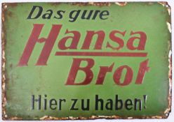 HANSA BROT - GERMAN POINT OF SALE ADVERTISING ENAMEL SIGN