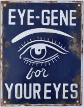 EYE-GENE - POINT OF SALE ENAMEL SHOP ADVERTISING SIGN