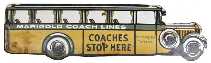 MARIGOLD COACH LINES - MOTORING INTEREST - ENAMEL SIGN