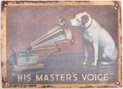 HIS MASTER’S VOICE - POINT OF SALE ENAMEL ADVERTISING SIGN