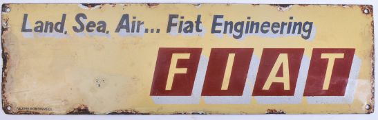 FIAT - MOTORING INTEREST - POINT OF SALE ENAMEL ADVERTISING SIGN