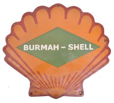 BURMAH - SHELL - PORCELAIN ENAMEL ADVERTISING SIGN