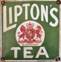 LIPTON’S TEA - POINT OF SALE ENAMEL ADVERTISING SIGN