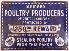 CONVICTION FOR STEALING POULTRY - ENAMEL SIGN