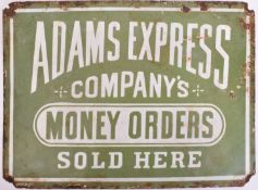 ADAMS EXPRESS - POINT OF SALE ENAMEL ADVERTISING SIGN