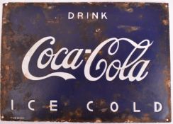 COCA-COLA - POINT OF SALE ENAMEL SHOP ADVERTISING SIGN