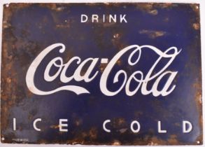 COCA-COLA - POINT OF SALE ENAMEL SHOP ADVERTISING SIGN