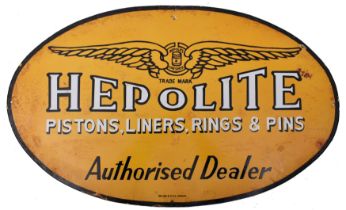 HEPOLITE - MOTORING INTEREST - POINT OF SALE ENAMEL SIGN