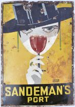 SANDEMAN’S PORT - SHERRY GIRL - ENAMEL ADVERTISING SIGN