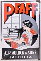 PFAFF SEWING MACHINE - ADVERTISING PORCELAIN ENAMEL SIGN