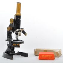 EARLY 20TH CENTURY KORISTKA METAL & BRASS MICROSCOPE