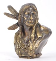 20TH CENTURY BRONZED METAL NATIVE AMERICAN VESTA CASE