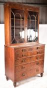 19TH CENTURY GEORGE III FLAME MAHOGANY SECRETAIRE