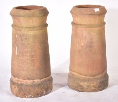 PAIR OF 19TH CENTURY VICTORIAN TERRACOTTA CHIMNEY POTS