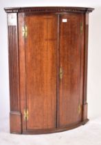 18TH CENTURY GEORGE II OAK BOW FRONT CORNER CABINET