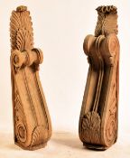 ARCHITECTURAL SALVAGE - CARVED WOODEN CAPITALS