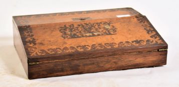 19TH CENTURY VICTORIAN ROSEWOOD TRAVEL WRITING SLOPE