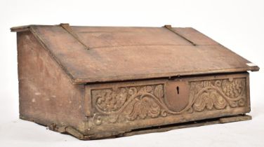 17TH CENTURY CARVED OAK BIBLE BOX