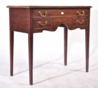 19TH CENTURY GEORGE III MAHOGANY LOWBOY DESK