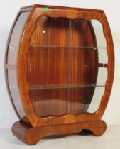 1930S ART DECO WALNUT CHINA DISPLAY CABINET VITRINE